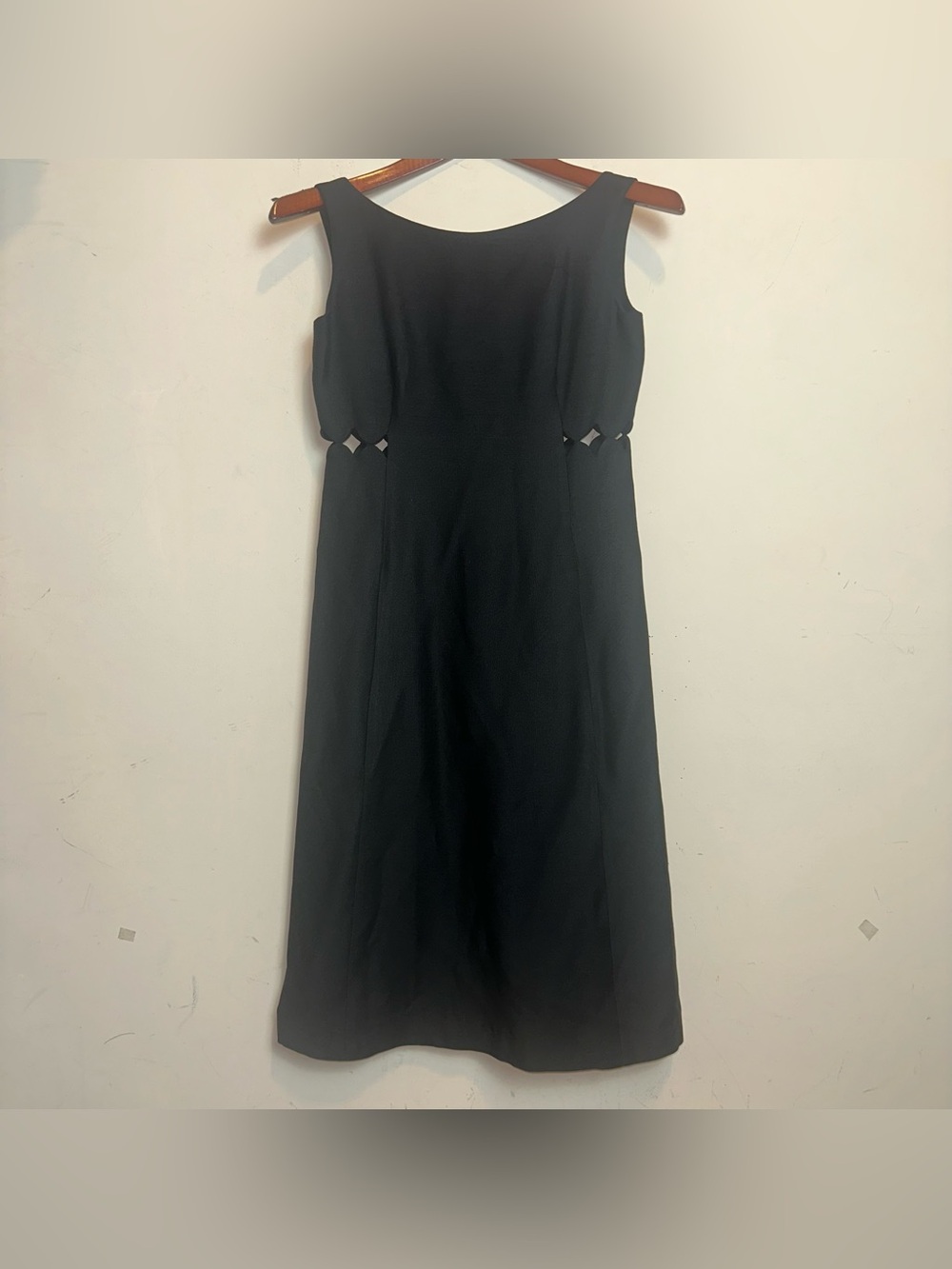 Vintage Suzy Perette 1960s Black Dress Empire Waist Cut Out Sleeveless Cocktail